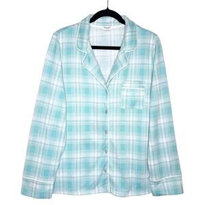 Splendid Pillowsoft Iced Plaid Pajama Top Size Medium Loungewear PJs Sleepwear